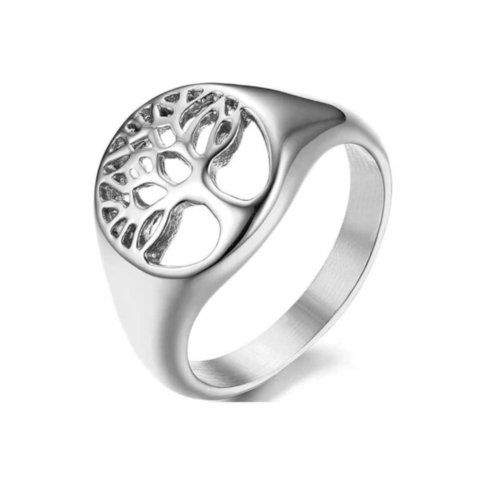 18k Tree of Life Signet Ring Luxurious Gold